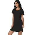 thumbnail image 3 of FEREMO Nightgowns for Women V Neck Casual Nightshirt Comfy Sleepshirt Flared Short Sleeve Sleepwear, 3 of 7