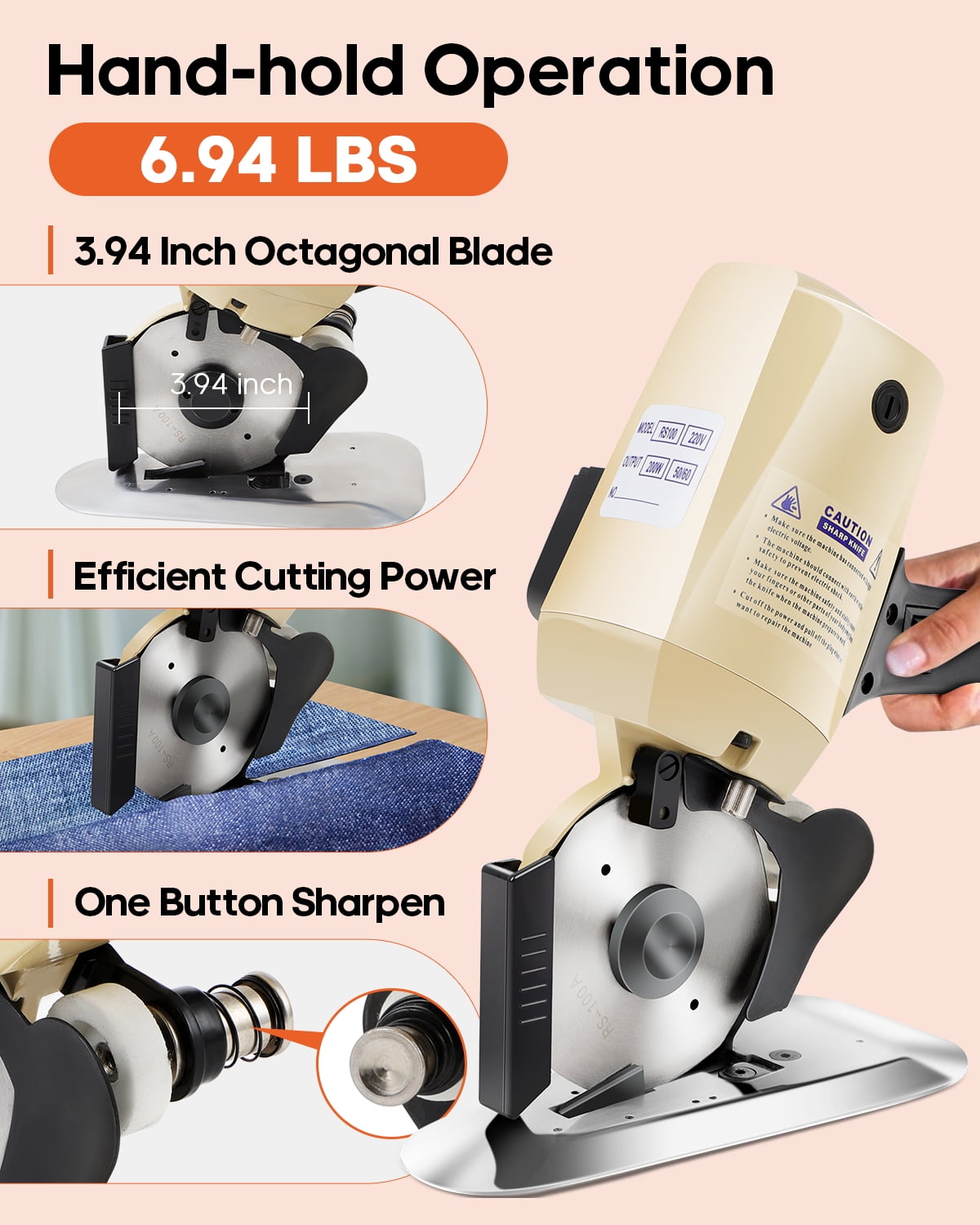 Electric Rotary Fabric Cutter Cloth Cutting Machine 4 Inch Electric Rotary Cloth Cutter Cutting