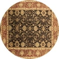 thumbnail image 1 of Ahgly Company Indoor Round Oriental Brown Industrial Area Rugs, 5' Round, 1 of 4