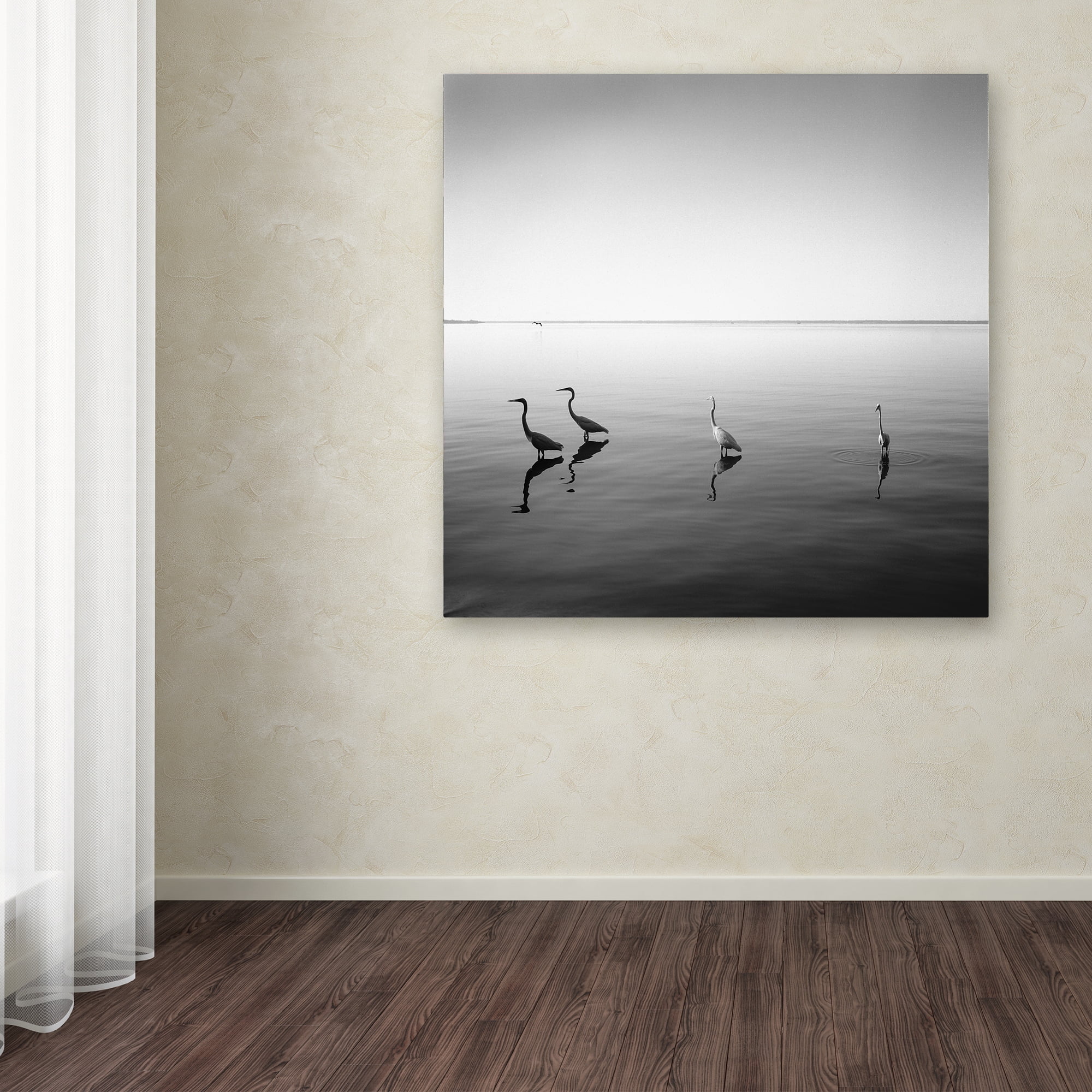 Trademark Fine Art "4 Herons" Canvas Art by Moises Levy