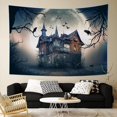 thumbnail image 3 of Tapiz de noche de Halloween para colgar en la pared, tapiz de casa cazada, murciélagos y cuervos en noche de luna llena, tapiz de pared, tapiz de ramas de árboles espeluznantes para dormitorio, 3 of 5