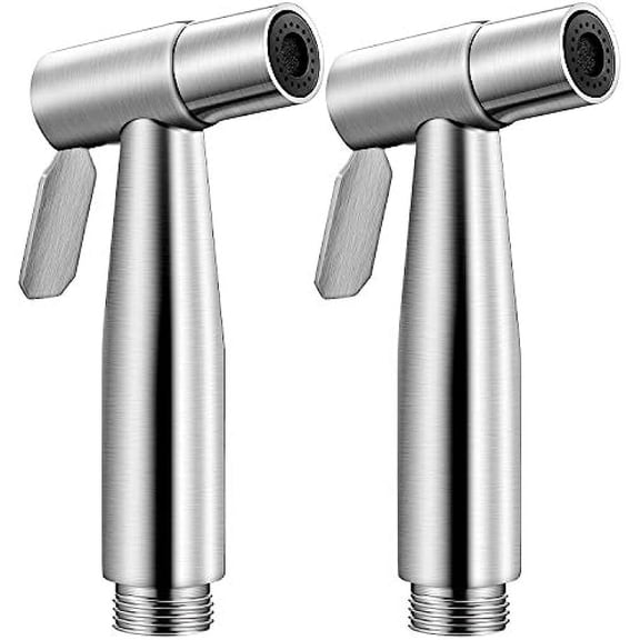 2 Pieces Bidet Toilet Sprayer Head Stainless Steel Handheld Bidet Sprayer Cloth Bathroom Diaper Sprayer for Kitchen and Toilet Cleaning