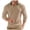 Khaki, variant on Ketyyh-chn99 Men's Golf Shirt Short Sleeve Polo Shirt Men's Ribbed Twill Loose Fitting Casual Knitted Button Up Base Layer Shirt Size for S,Black