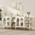 thumbnail image 3 of Buffet Sideboard Cabinet Wooden Storage Cabinet with Glass Doors Two Metal Handles Storage Cabinet with Adjustable Shelves Modern Sideboard Cabinet for Living Room Kitchen Dining Room, 3 of 9