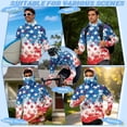 thumbnail image 5 of SEANATIVE Men's Fishing Hoodie UV Protection Hooded Top USA Flag Theme Long Sleeve Sun Block Top with Mesh Mask Fishing Clothes Patriotic Sun Shirt for Men, XL, Star Red White Blue, 5 of 7