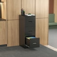 thumbnail image 5 of Tcbosik File Cabinet with Lock, Metal Vertical Filing Cabinet with 3 Drawers, Home Office Storage Cabinet for A4 Legal/Letter Size, Black, 5 of 9