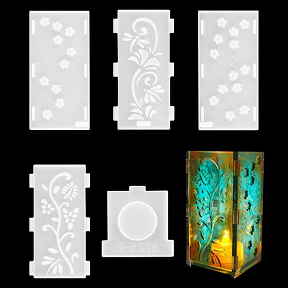 Ksopiavobs Box Resin Mold Candle Holder Mold Storage Case Silicone Mould Pen Holder Epoxy Mold DIY Casting Mold for Jewelry Desktop Cosmetics Trinket Organizer Home Decoration (C)