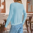 thumbnail image 4 of Jxximdong Fashion Coat for Women, V Neck Button Knit Cardigan Sweater Jacket Cardigan, Women's Coats Blue, 4 of 6