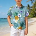 thumbnail image 2 of JUMEYU Kids Hawaiian Shirt Boys Short Sleeve Shirt Lightweight Fabric Outdoor Size 9-10 (Dark Green,9-10 Years), 2 of 7