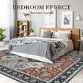 thumbnail image 4 of FairOnly 5'x7' Red Floral Area Rugs for Living Room Machine Washable Soft Rugs for Bedroom Bathroom Vintage Non Shedding Area Rug, 4 of 7
