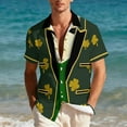 thumbnail image 4 of Handshe Men's and Women's Short Sleeve Button-Up Shirt with St. Patrick's Day Print and Button-Down Collar, Casual Holiday Shirt for Festival and Everyday Wear, 4 of 9