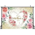 thumbnail image 5 of Happy Mother's Day Backdrop,Pink Flower Backdrop Background,Floral Golden Mother's Day Photo Backdrop 7X5FT, 5 of 5
