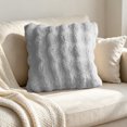 thumbnail image 5 of Btomtd Wavy Plush Throw Pillow Cover 18 x 18 Inch, Soft Decorative Couch Pillow Covers, Hidden Zipper Pillow Cases for Sofa Bedroom, Dark Gray, 5 of 7