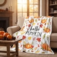 thumbnail image 7 of Autumn Thanksgiving Flannel Throw Blanket, Cute Fall Patterns Plushs Blanket, Super Soft Warm Blankets for Sofa Bed Camping Warm Light Weight Cover (27.6" x 39.4"), 7 of 7