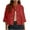 Red, variant on Kaemgyyd Womens Button Down Shirts 3/4 Sleeve Casual Crop Tops Cotton Linen Blouses Lightweight Lapel Spring Fall Overshirt