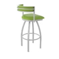 thumbnail image 2 of 861 Artemis 36" Swivel Bar Stool with Anodized Nickel Finish and Canter Kiwi Green Seat and Back, 2 of 5
