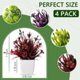 thumbnail image 2 of Tripumer 4PCS Artificial Green Plants Simulation Silk Flower Leaf Potted Mini Flowers with White Flower Pots Fake Plants Suitable for Home Office Bathroom Dining Table Farmhouse Decoration, 2 of 9