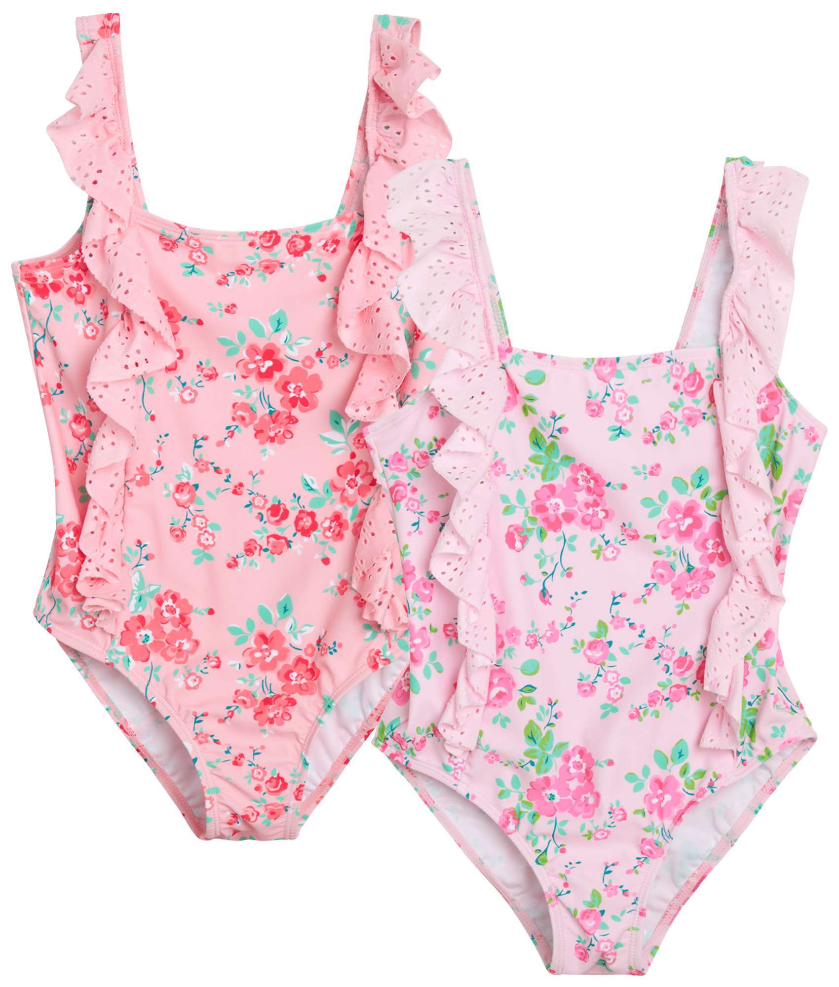 Real Love Girls' Bathing Suit 2 Pack Quick Dry OnePiece Swimsuit (416)