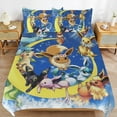 thumbnail image 6 of Kawaii Eevee 3-Piece Bedding Set 86"x70" Bed Sheets Duvet Cover Pillowcases Pillow Shams Quilts Covers Adult Kids, 6 of 8