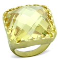 thumbnail image 1 of Bague en Laiton Doré Mat pour Femmes avec CZ de Qualité AAA en Jaune Citrine - Taille 6, 1 of 1