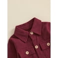 thumbnail image 6 of Suealasg Baby Boys Girls Full Length Jumpsuit Long Sleeve Lapel Neck Corduroy Romper 3 6 9 12 Months Fall Coming Home Clothes for Infant Boys Girls, 6 of 8