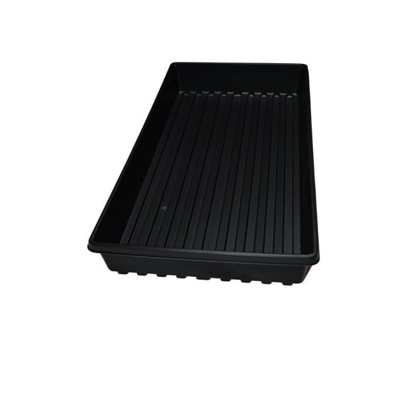 Landmark Plastic Solid Bottom Black Plastic Seed Starting Trays - Set of 10