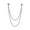 White, variant on Men Suit Pin Rhinestone Decor Double Chains Anti-slip Dress-up Polished Coat Collar Pin Coat Brooch Adult Clothes Hats Bags Jewelry