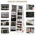 thumbnail image 4 of 360 Swivel Jewelry Cabinet with Full Length Mirror Lockable Organizer White, 4 of 6