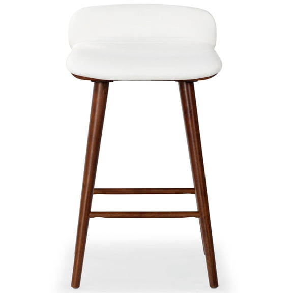 Safavieh Tazmyn Wood Barstool in White / Walnut