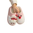 thumbnail image 4 of Zylanna Women's Slip‑On House Slippers with Festive Ornament, Slip Resistant Non‑Bulky Decorative Plush Lined Soft Cozy Winter Indoor Home Footwear Pink, 4 of 5