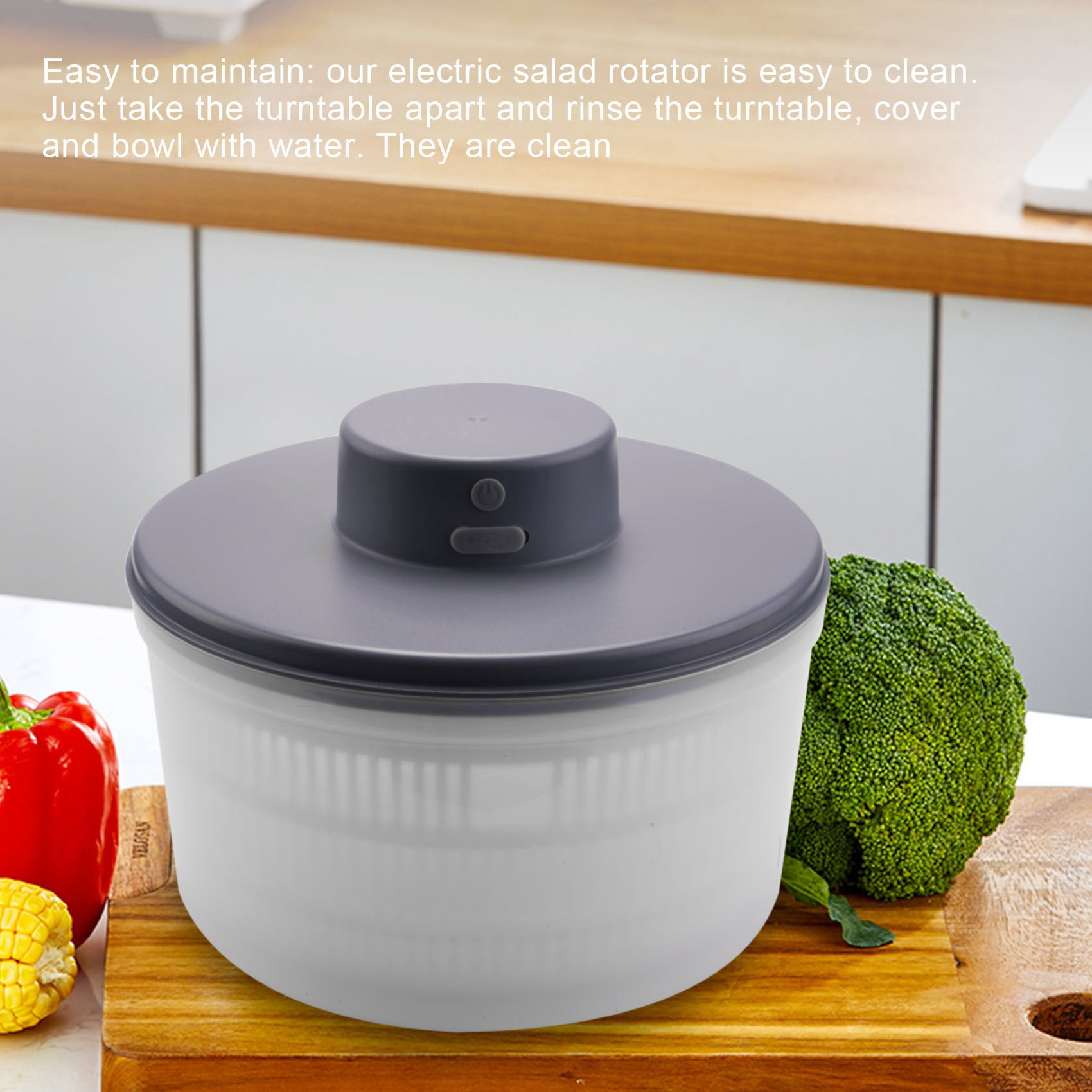Manual Salad Dryer, Double Layer Lettuce Spinner with Double Outlet Drain  Holes, Detachable Smart Vegetable Spinner, Salad Washer Mixer Easy and  Quick