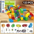 thumbnail image 2 of Electric Train Set, Flexible Track Fusion Train Set, DIY Race Car Track Building Kits with Train and Traffic Signs, for 4-10 Year Old Boys Girls Christmas Birthday Party Gifts (123pcs), 2 of 10