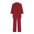 thumbnail image 4 of GEWSEY Womens Pajamas Sets 2 Piece Lounge Set Short Sleeve Tops and Long Pants Soft Pjs Loungewear with Pockets (Red, 5XL), 4 of 6