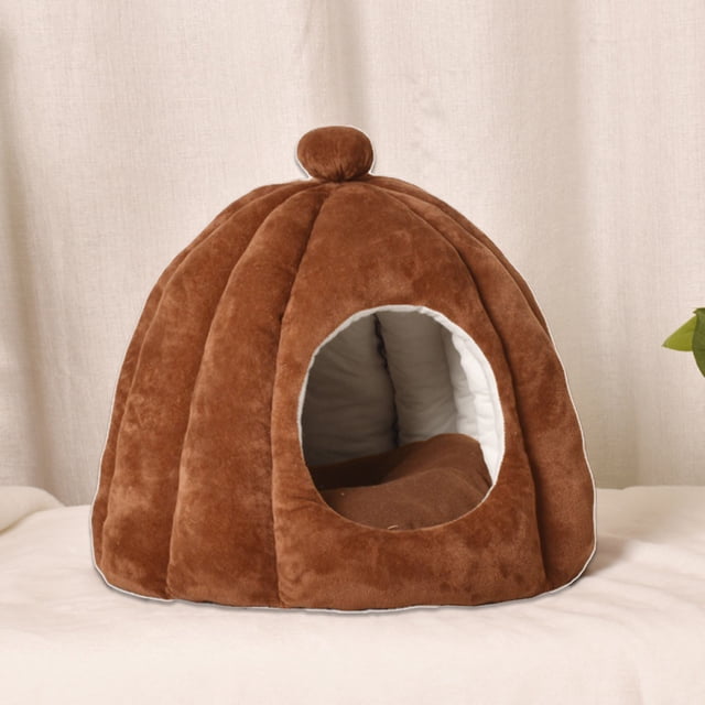 Cama semicerrada para mascotas (gatos y perros) – Jaula desmontable de franela lavable con calidez transpirable – Alternativa acogedora a la caseta para uso en interiores