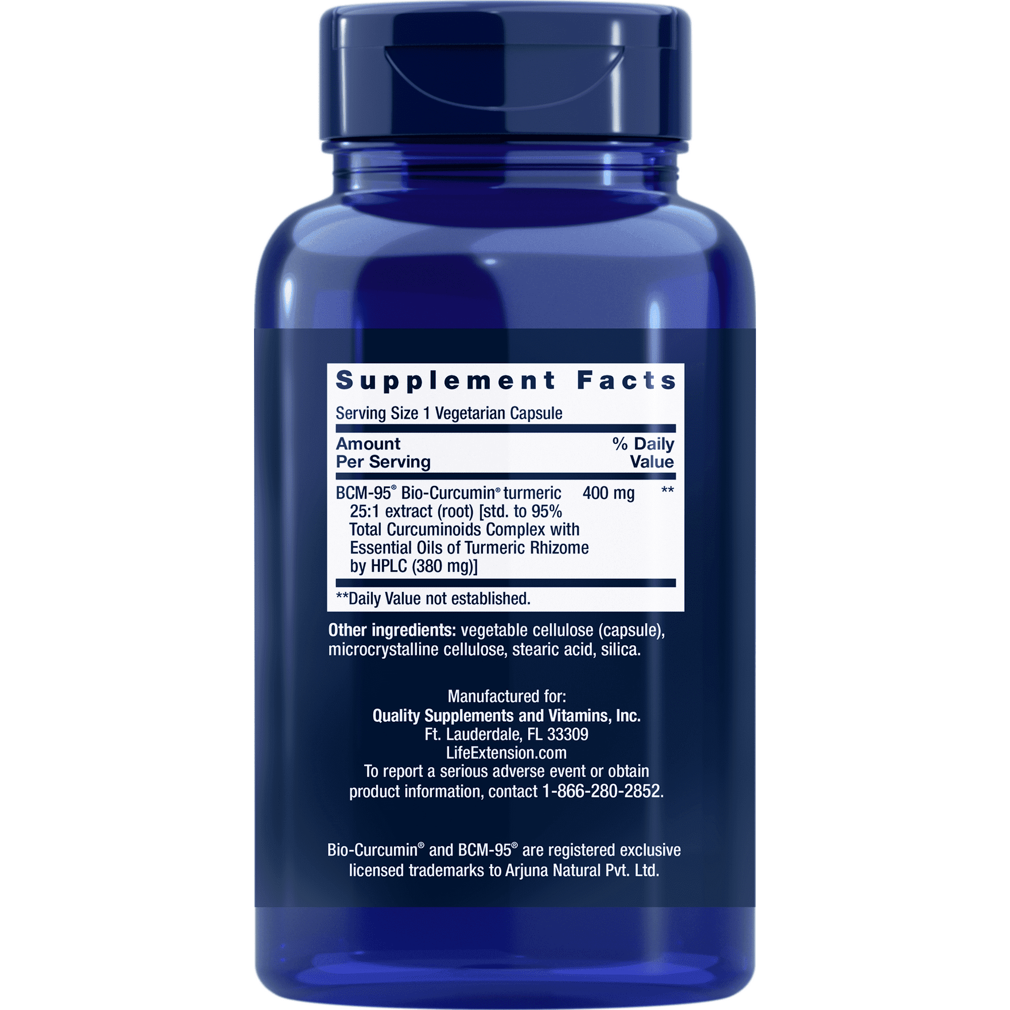 Life Extension Super Bio-Curcumin Turmeric Extract 400 mg, 90 Vegetarian Capsules