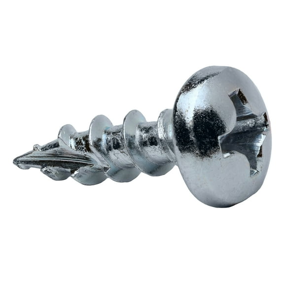 100 Pack Rok Hardware #12-8 x 5/8" Phillips Pan Head Coarse Thread Type 17 Zinc Plated Wood Screws