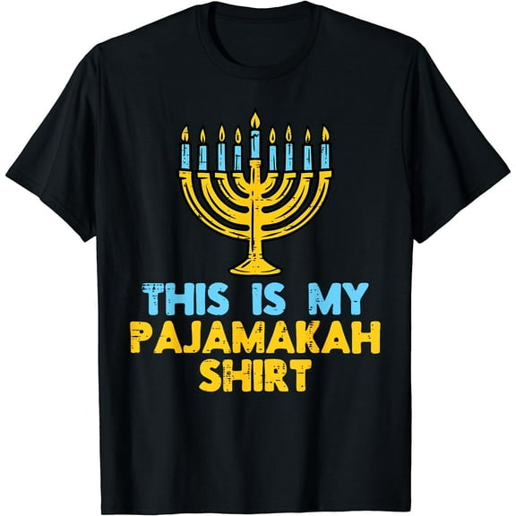 This Is My Pajamakah Shirt Menorah Hanukkah Pajamas Chanukah T-Shirt