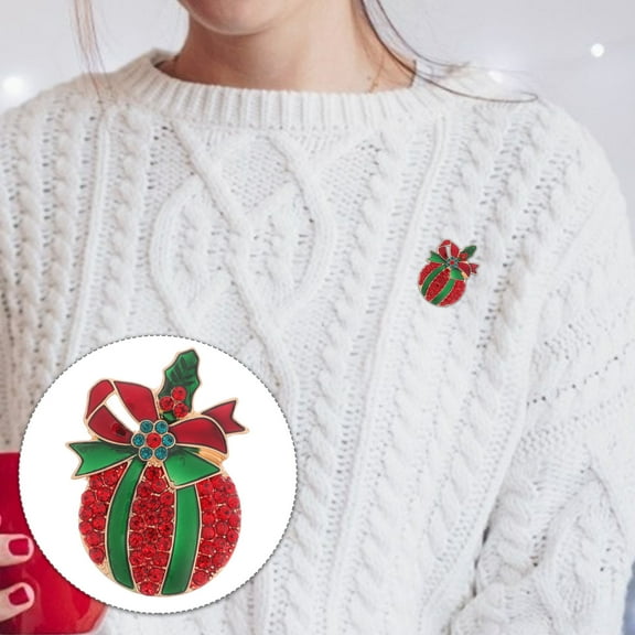 Raindrops Festive Christmas Brooch Pin Multicolor for Sweater and Holiday Outfits