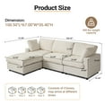 thumbnail image 4 of Magic Home 100.5" Modular Sectional Sofa, Modern Chenille L Shaped Cloud Couches Beige Couch for Living Room, Apartment, Office, 4-Seat, Beige, 4 of 12