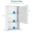thumbnail image 2 of Bathroom Wall Cabinet, Large Capacity Storage Cabinet with Single Louver Door, Height Adjustable Shelf, Wood Hanging Medicine Cabinet for Kitchen, Living Room and Bathroom (White), 2 of 5