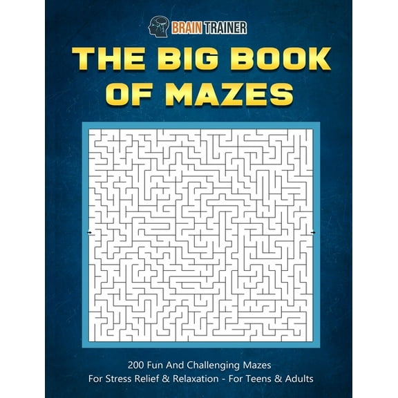 Fun Mazes for Everyone The Big Book Of Mazes 200 Fun And Challenging Mazes For Stress Relief & Relaxation - For Teens & Adults, Book 1, (Paperback)