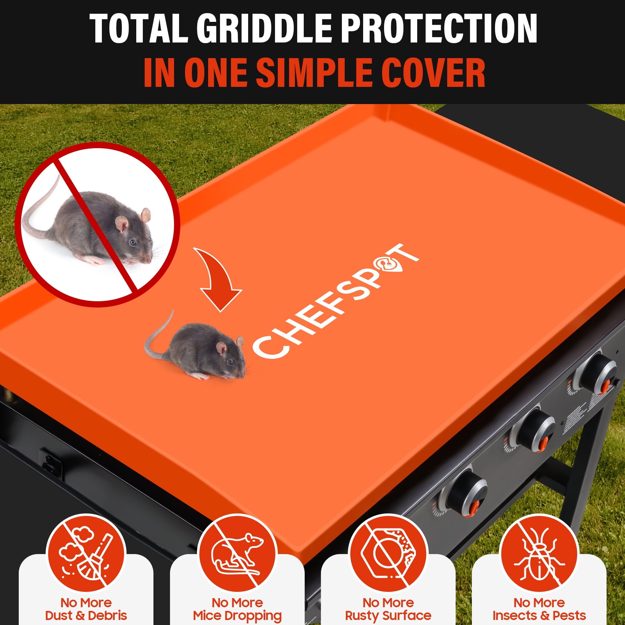 CHEFSPOT Griddle Mat Cover for Blackstone Omnivore Griddle - Silicone - Full Grill Cover Protector - 28 inch - New Models