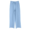 thumbnail image 4 of Girls Wide Leg Sweatpants Textured Cotton Joggers High Waist Loose Pockets Soft Casual Sport Pants Baggy Causal Open Bottom, 4 of 9