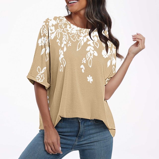 Shorts pour Femmes, Chemises pour Femmes, Mode Décontractée pour Dames, Chemise Ample à Manches Courtes Imprimée