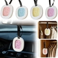 thumbnail image 4 of 1PC White Peach Oolong Scented Plaster Wax Tablet, Hanging Car Air Freshener for Rearview Mirror, Aesthetic Vehicle Interior Fragrance Ornament, 4 of 4