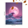 thumbnail image 3 of Pink Great Wave Moon Canvas Painting，Wall Art Decor for Living Room Bedroom Dining Room Office Hotel Apartment, 3 of 8
