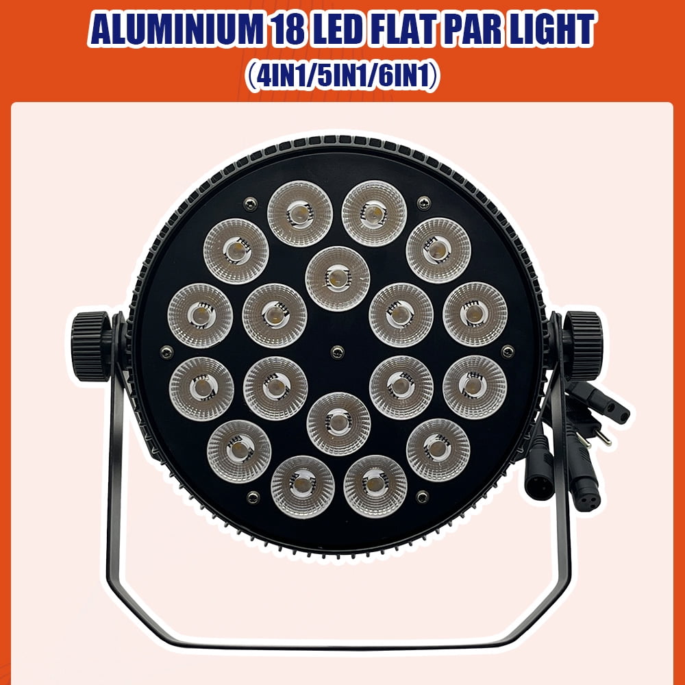 4Pcs Aluminum LED 18x12w Par Light, Par Light Flat Stage Light 4in1 Lighting Suitable For DJ Disco Family Birthday Party