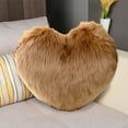 thumbnail image 6 of Faux Wool Heart-Shaped Plush Pillow - Long-Pile Soft Cushion for Living Room Sofa, Bedside, Cute Gift Option, Cozy Material, Adds Warm Ambiance to Home Decor, 15.75*11.81in, Coffee, 6 of 7