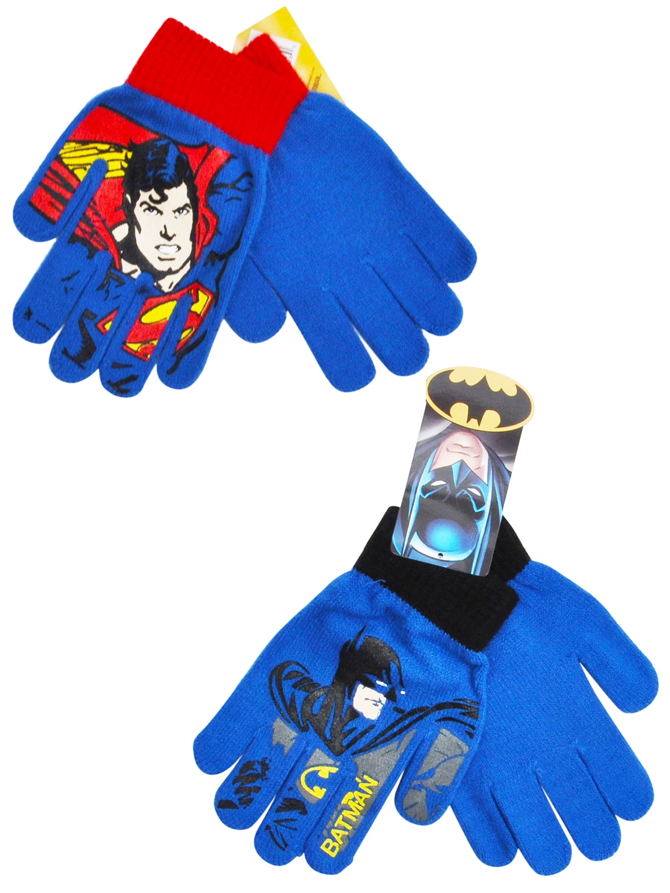 DC Comics - Boys Batman & Superman Superhero Gloves Mittens Blue 2 ...