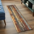 thumbnail image 3 of 2'x6' Rug Runners for Hallways Kitchen, Brown Gray Non Slip Entryway Beside Floor Carpet Runner, Farmhouse Abstract Gradient Wooden Grain Washable Laundry Room Bedroom Throw Rugs Mat for Family Pet, 3 of 8